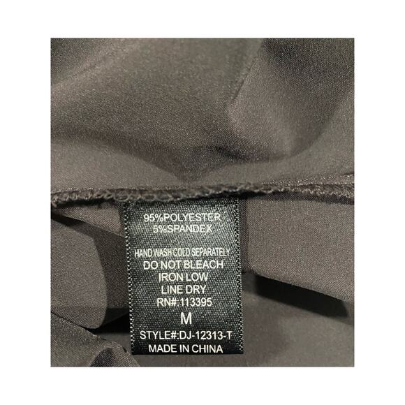 NEW Ark & Co. Crochet Trim Charcoal Gray Mini Dress Medium Lightweight Twee - Picture 9 of 9